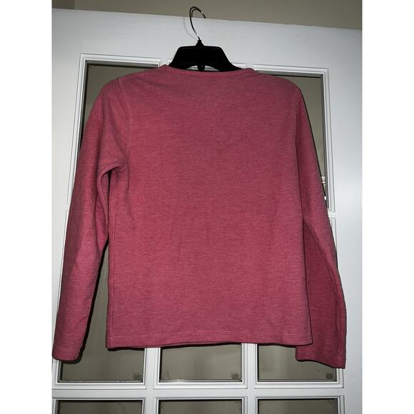 M&C sportswear pink knit breast cancer awareness blouse sequined long sleeve SM - Picture 3 of 3